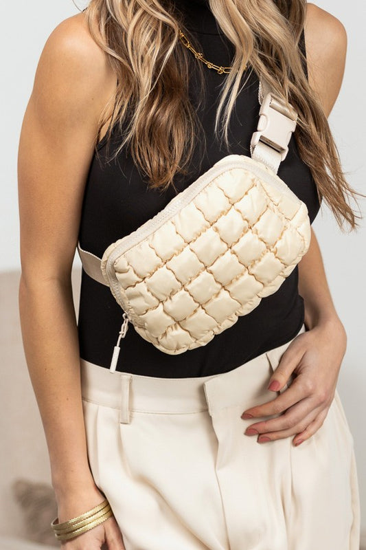 Evyn Quilted Puffer Sling Belt Bum Bag